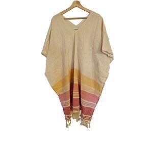 Tribe alive poncho one size‎ cream Fringe boho long